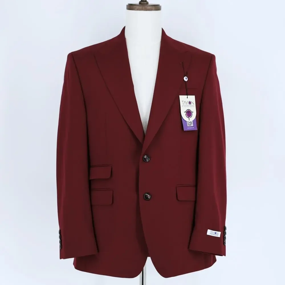 Tayion Collection Suit Jacket Men's Red Solid Classic-Fit Formal Blazer Size 38R